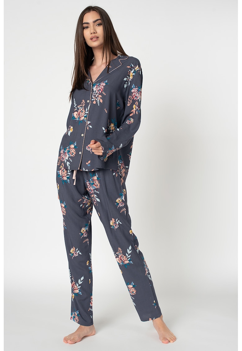 Pijama cu imprimeu floral Boyfriend