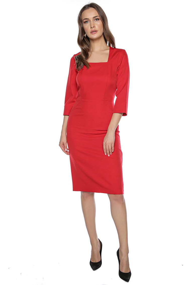 Rochie mini cambrata cu decolteu patrat