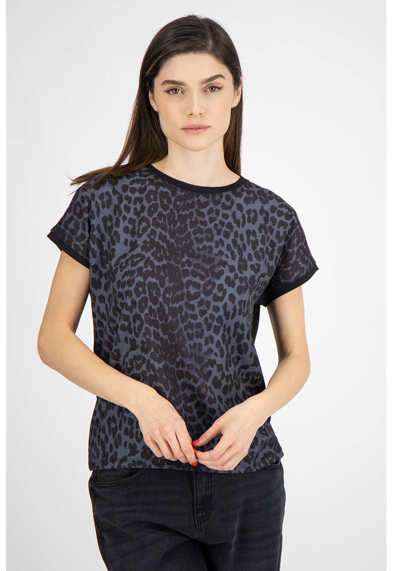 Bluza cu maneci scurte si animal print