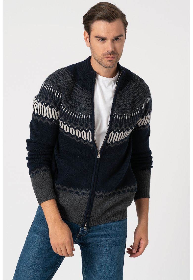 Cardigan de casmir si lana de miel - cu fermoar