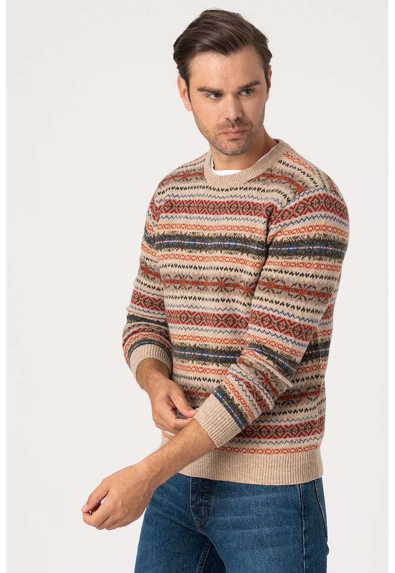 Pulover de lana cu model fair isle