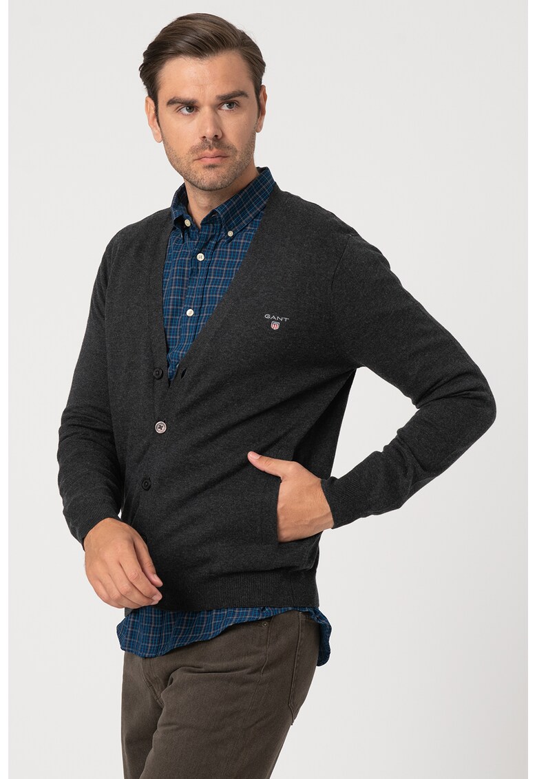 Cardigan din amestec de lana - tricotat fin