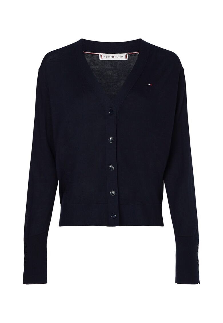 Cardigan cu detaliu logo brodat