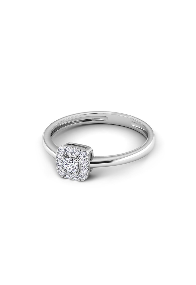 Inel din aur alb de 18K decorat cu diamante Dhamont imagine reduss.ro 2022