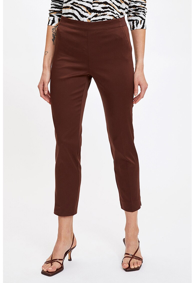 Pantaloni crop chino de satin