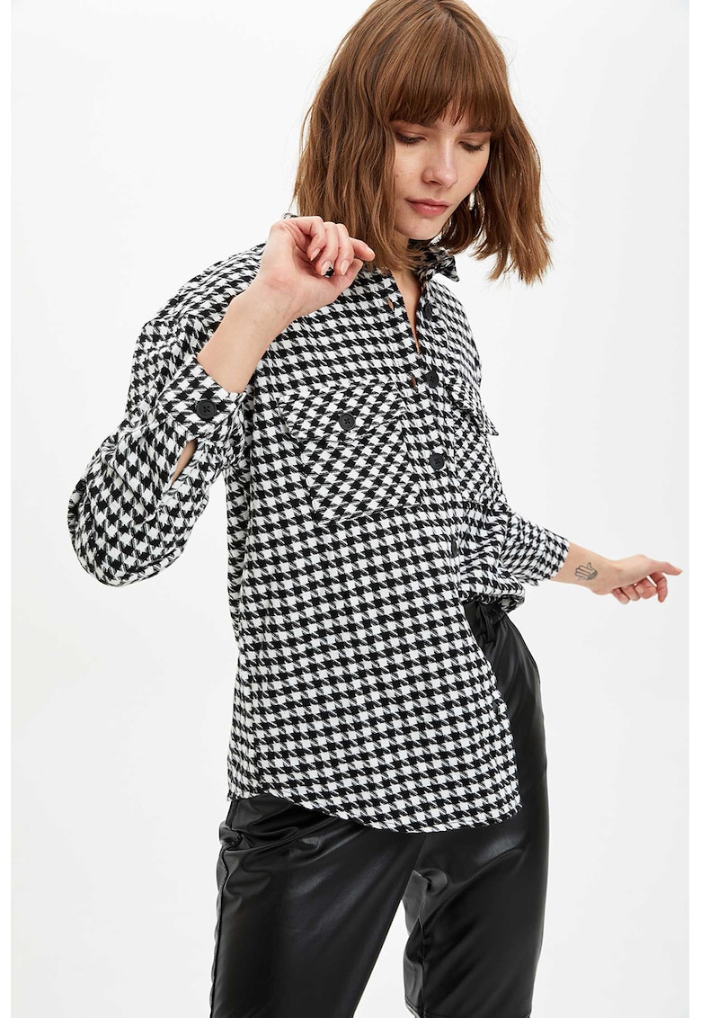 Camasa cu model houndstooth