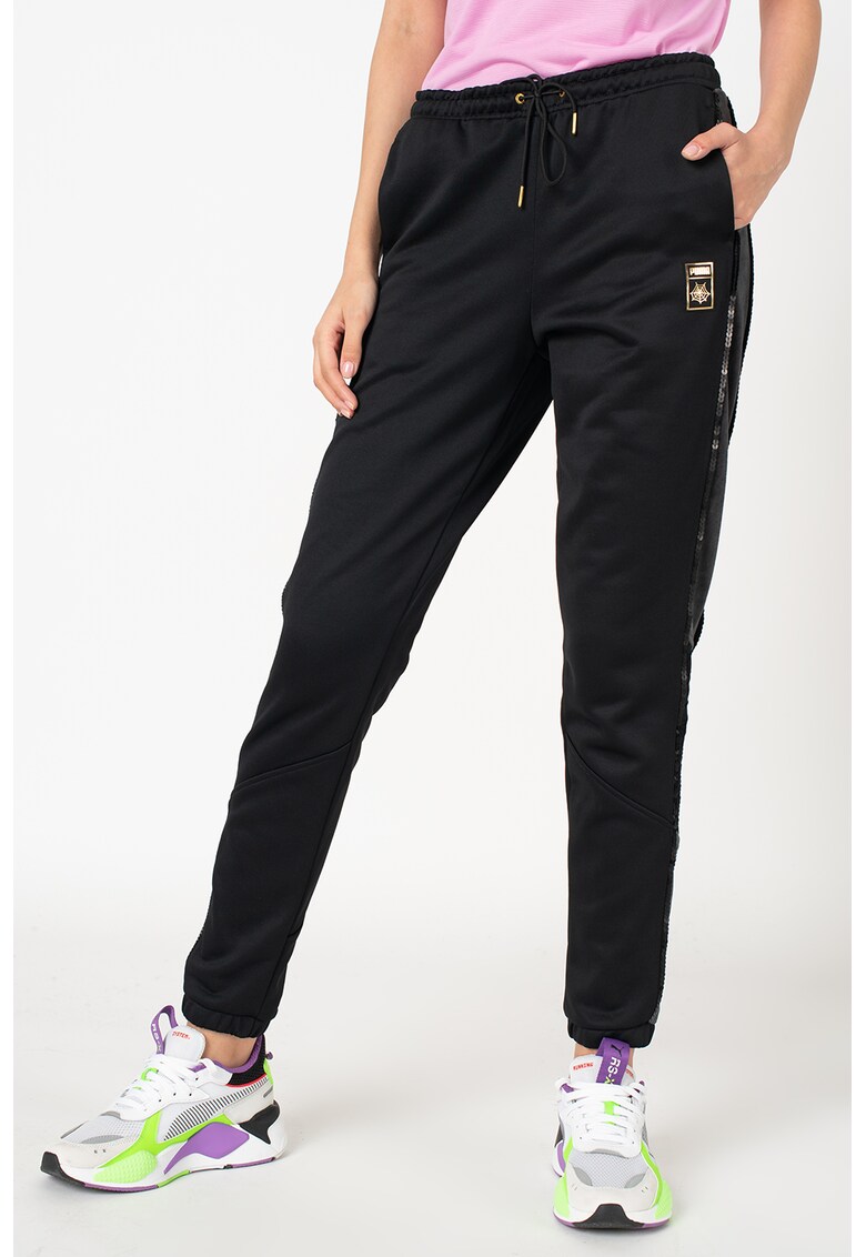 Pantaloni sport catifelati cu snur in talie PUMA X CO