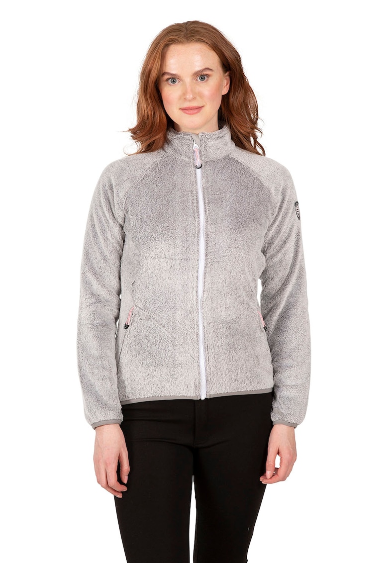 Jacheta din material fleece cu fermoar pentru drumetii Telltale - Gri deschis melange