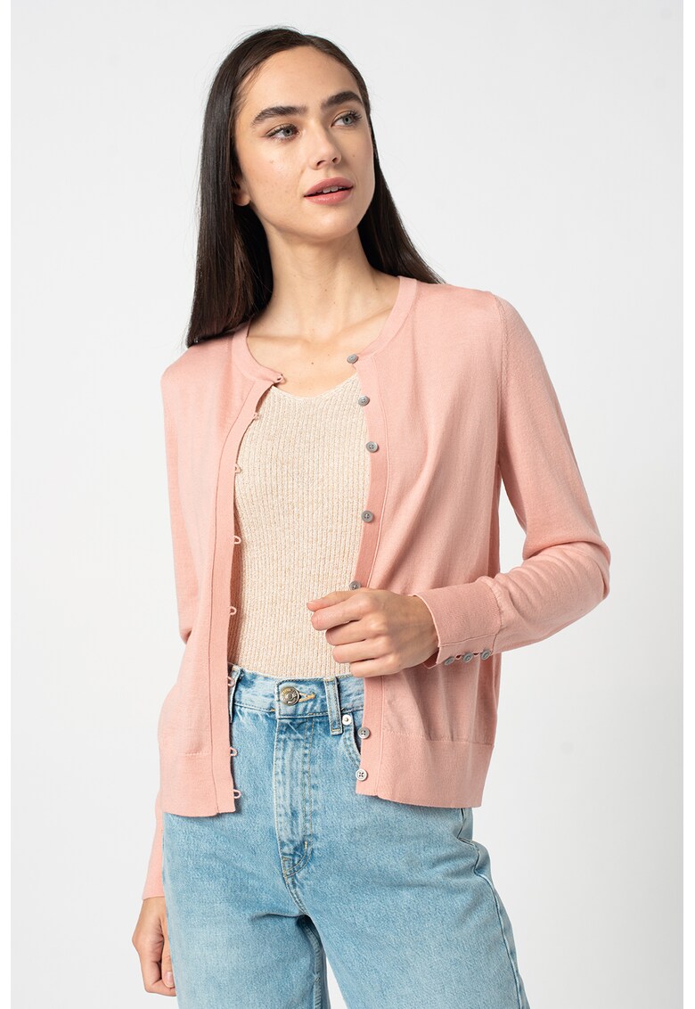 Cardigan de lana merino - cu decolteu la baza gatului