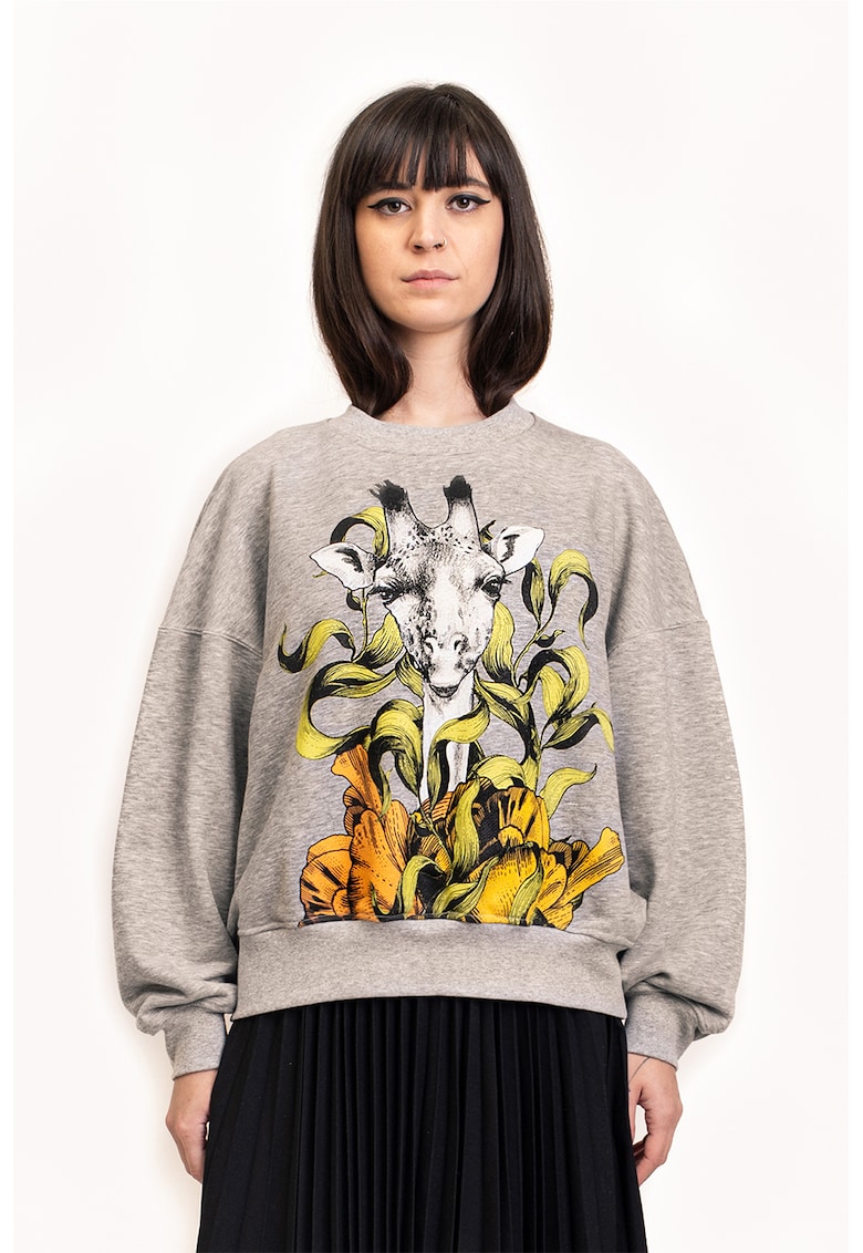 Bluza sport cu imprimeu cu girafa fashiondays.ro