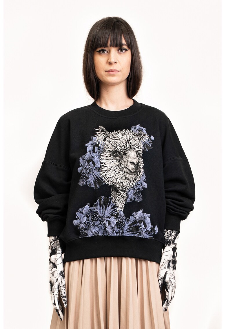 Свободен суитшърт с десен