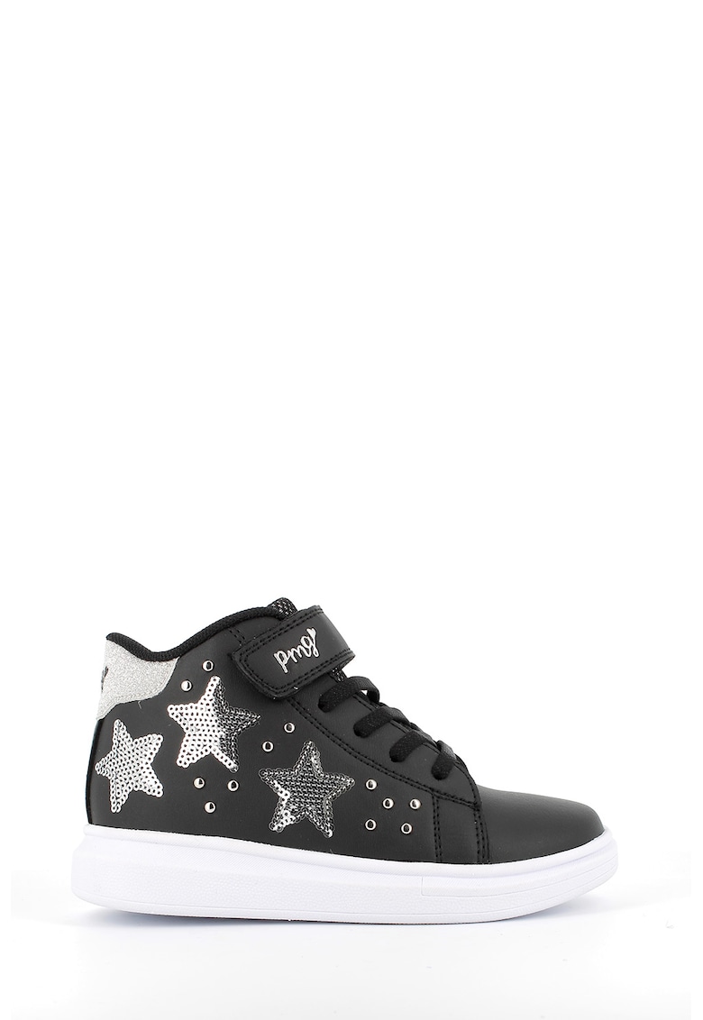 Pantofi sport mid-high de piele ecologica cu paiete