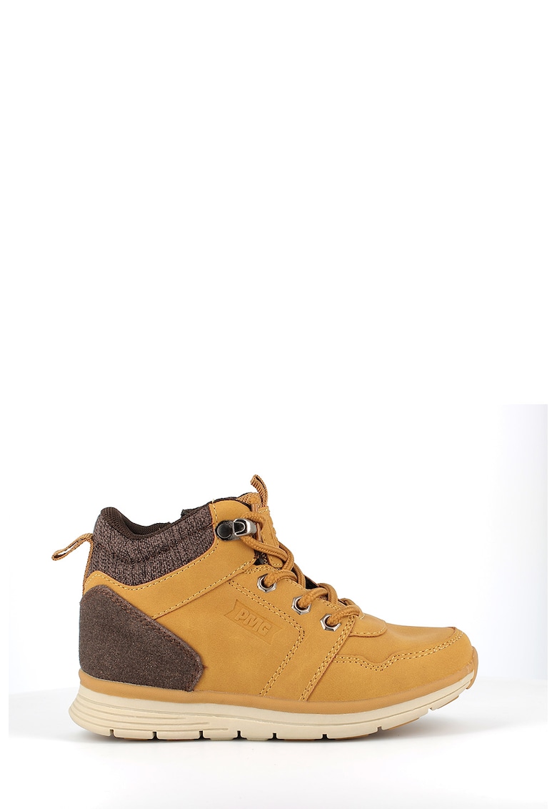 Ghete de piele ecologica cu garnituri din material textil