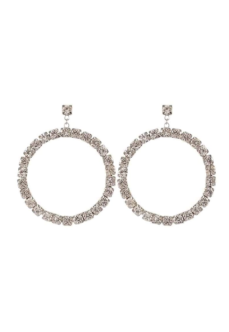 Cercei rotunzi - cu pietre - argintii - Loris C1 -