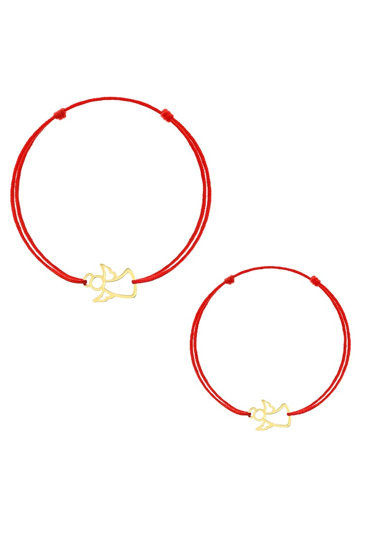 Set Bratari Kabbalah - Mama&Copil - cu pandantiv din Aur 8K - Angel