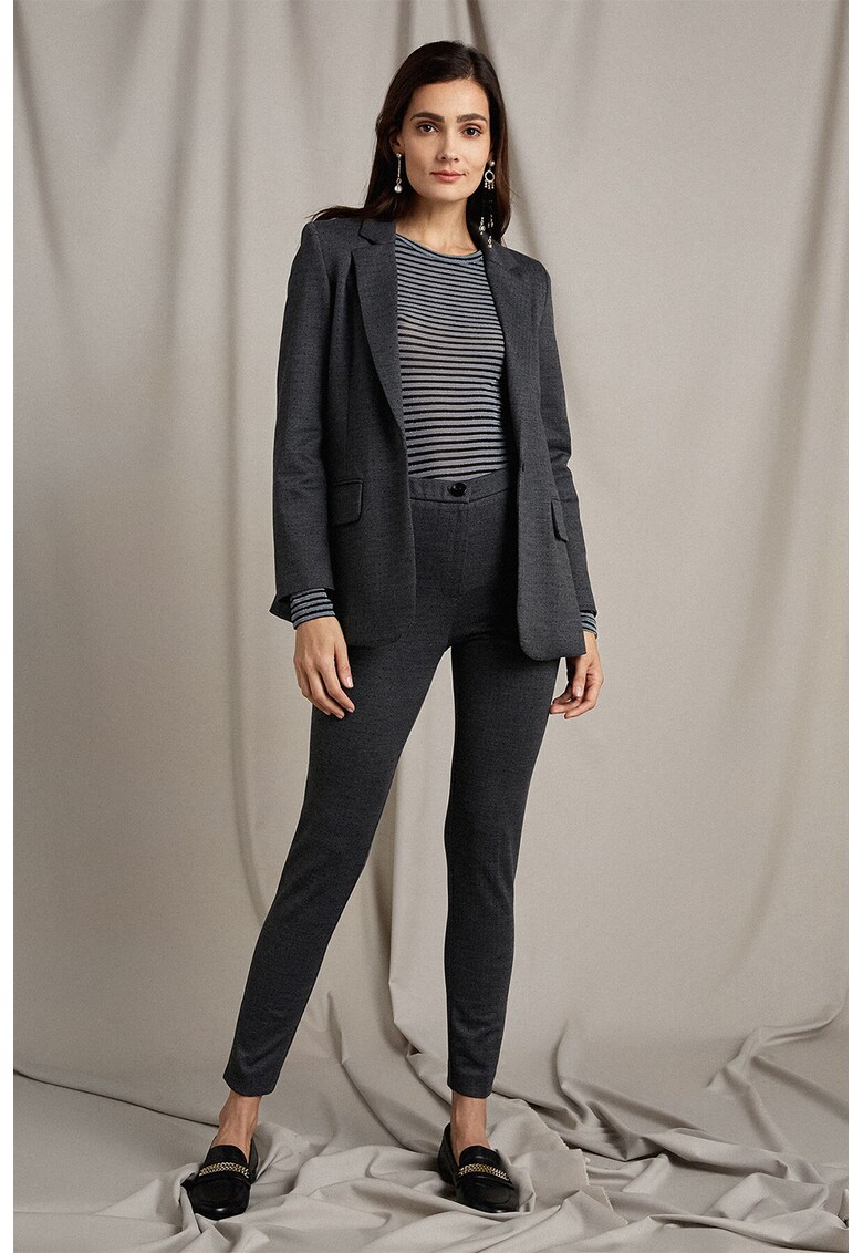 Pantaloni skinny cu model herringbone Paris