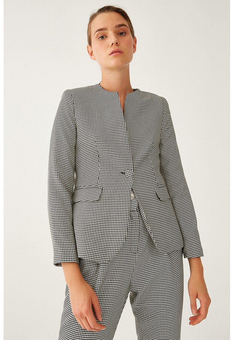 Sacou cu model houndstooth