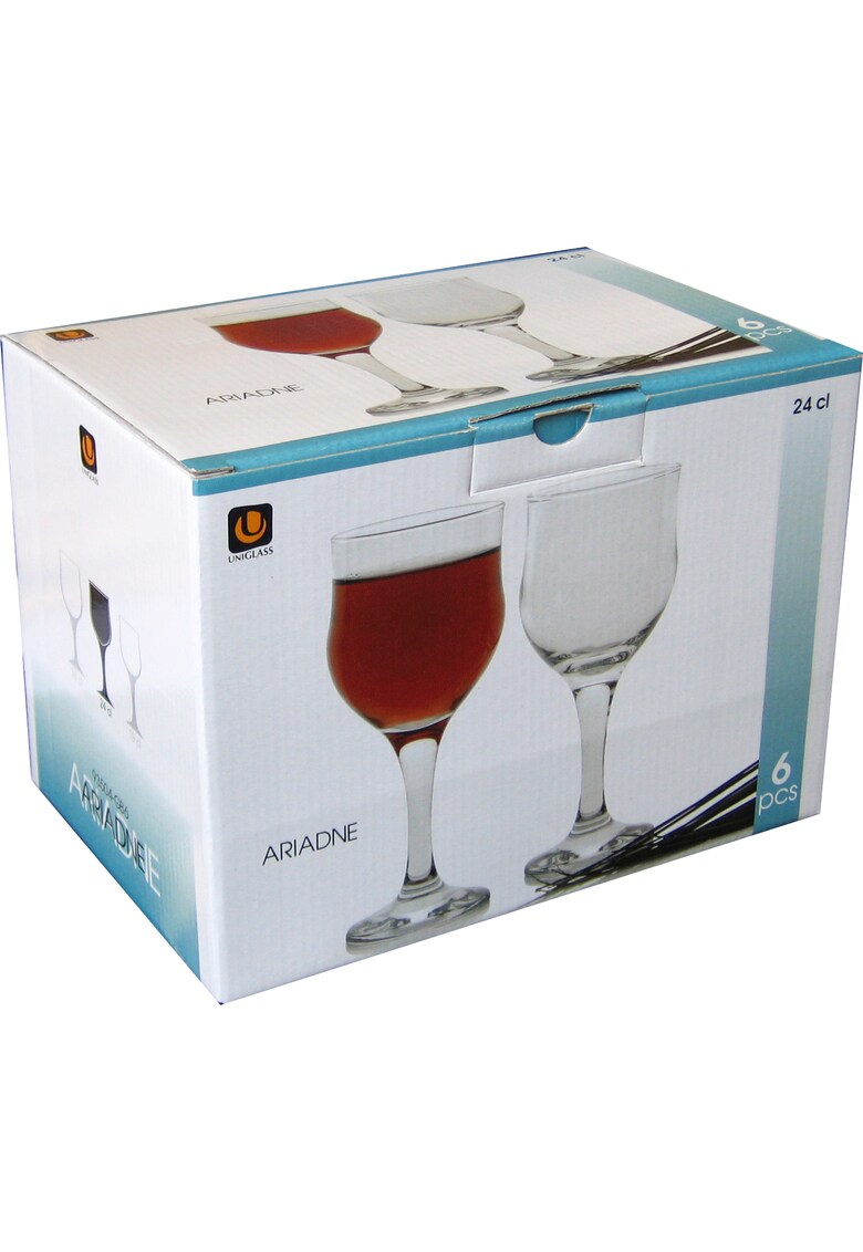 Set 6 Pahare cu picior vin rosu Ariadne - 240 ml