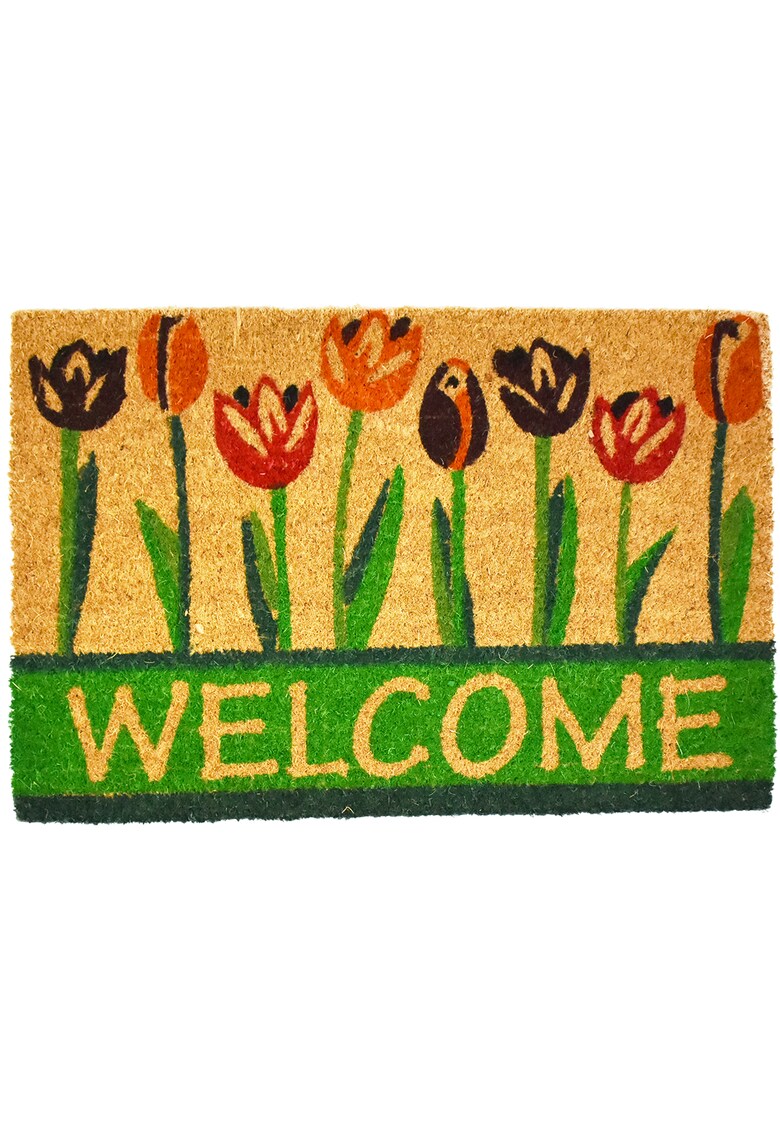 Covoras intrare cocos vopsit - Welcome Spring - 60x40cm