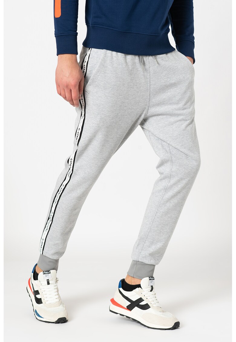Pantaloni sport conici cu benzi laterale contrastante Alchesai