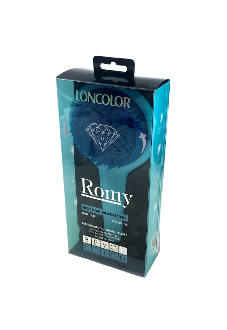 Perie de par Romy - pentru par subtire - culoare albastru