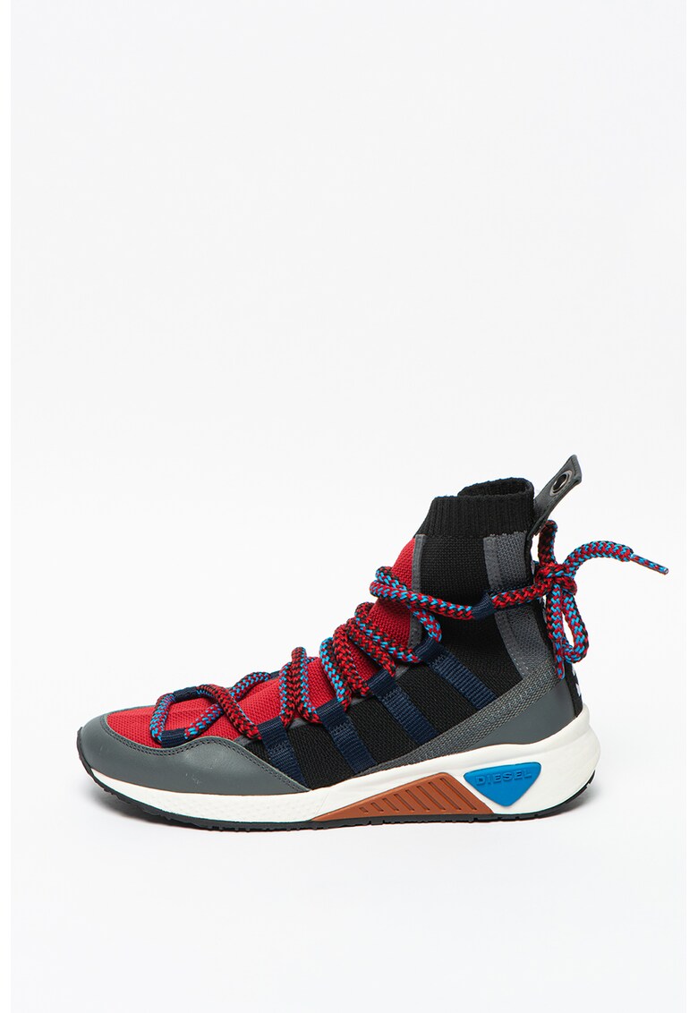 Pantofi sport hi-top colorblock cu design soseta S-KB