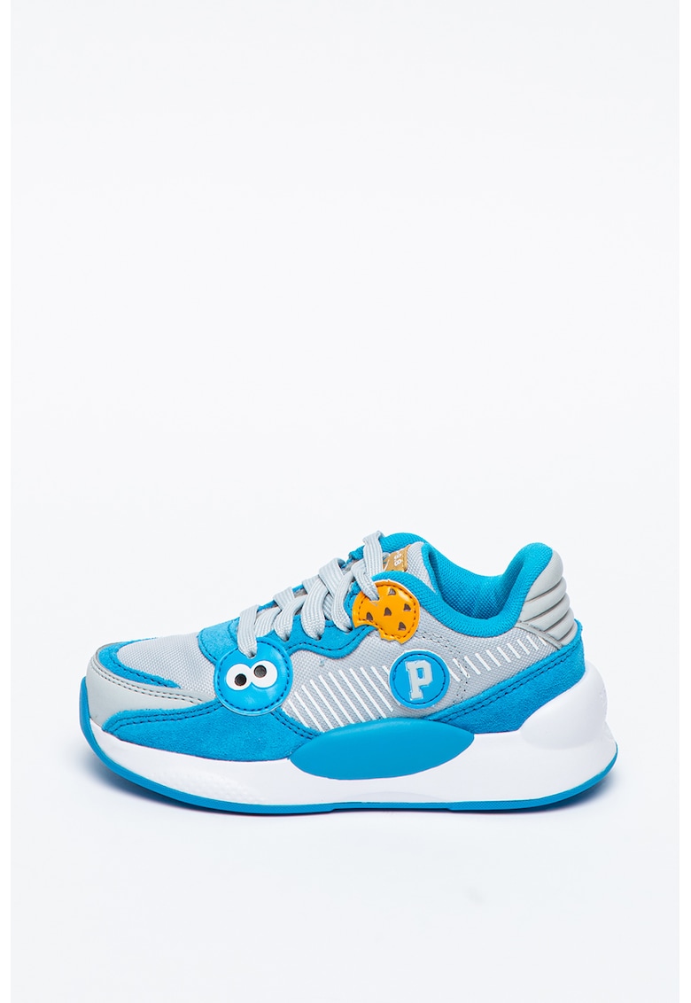 Pantofi sport de piele si plasa