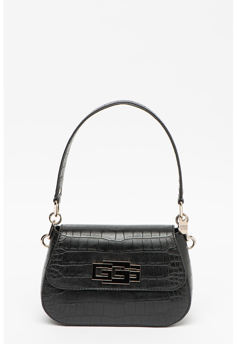 Geanta de piele ecologica cu bareta si model piele de crocodil Triple G Geanta de piele ecologica cu bareta si model piele de crocodil Triple G