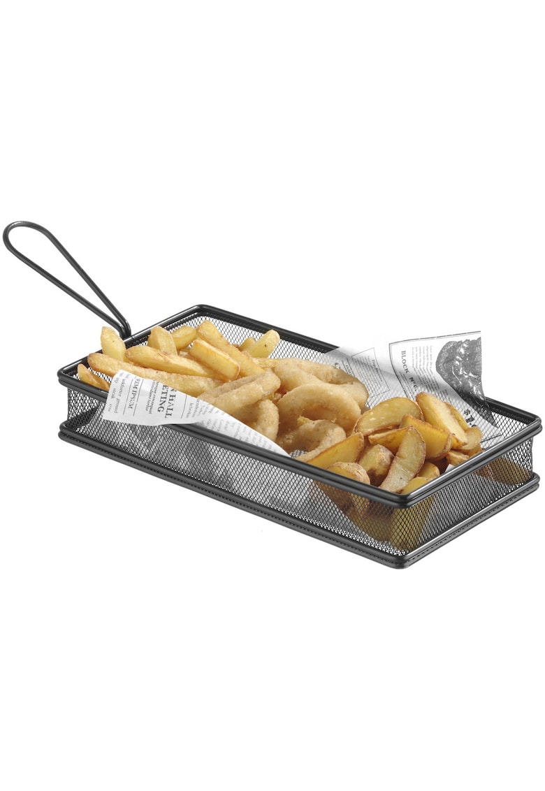 Cos servire tip mini-fry - pentru servire snacks - cartofi prajiti - inox - 255x135x(h)45 mm -