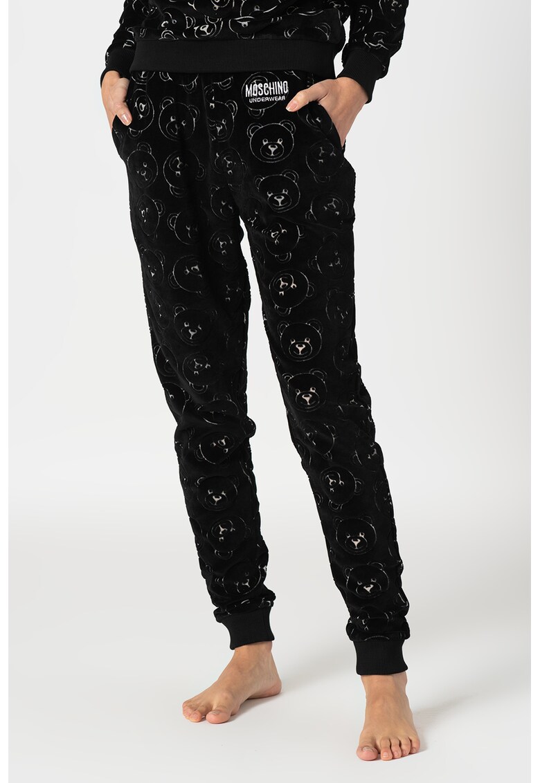 Pantaloni de pijama cu model monograma