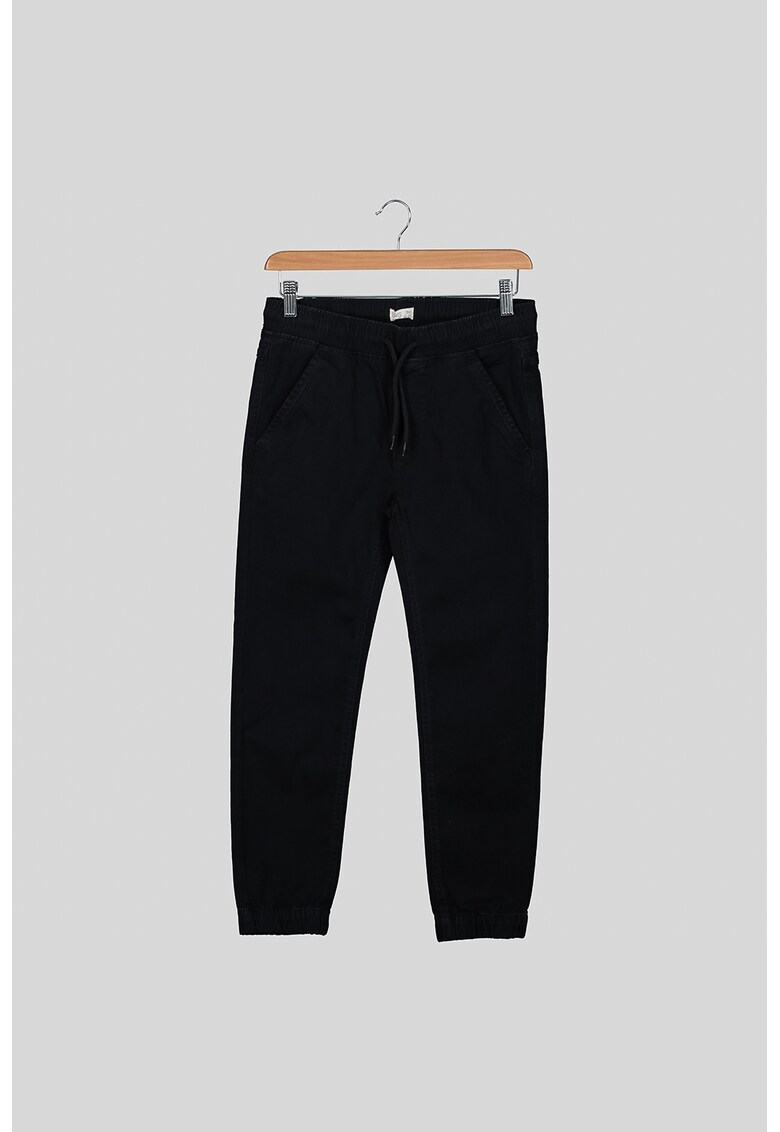 Pantaloni jogger din denim cu snur de ajustare Pantaloni jogger din denim cu snur de ajustare