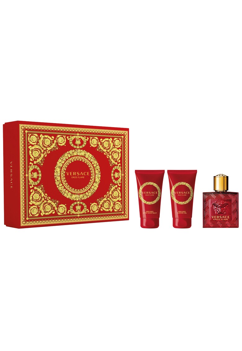 Set Eros Flame - Barbati: Apa de Parfum - 50 ml + Gel de dus - 50 ml + Balsam After Shave - 50 ml