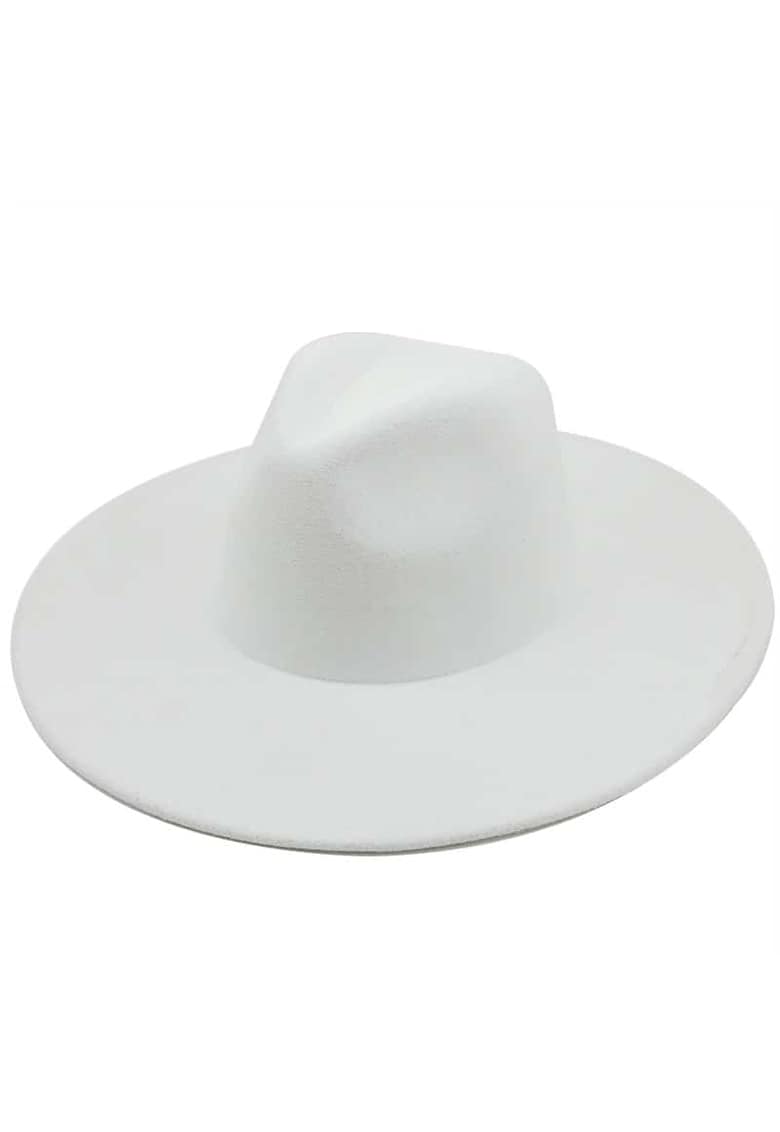 Palarie dama alba - cu bor lat - Kirste -
