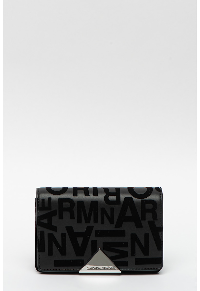 Geanta crossbody de piele cu logo catifelat
