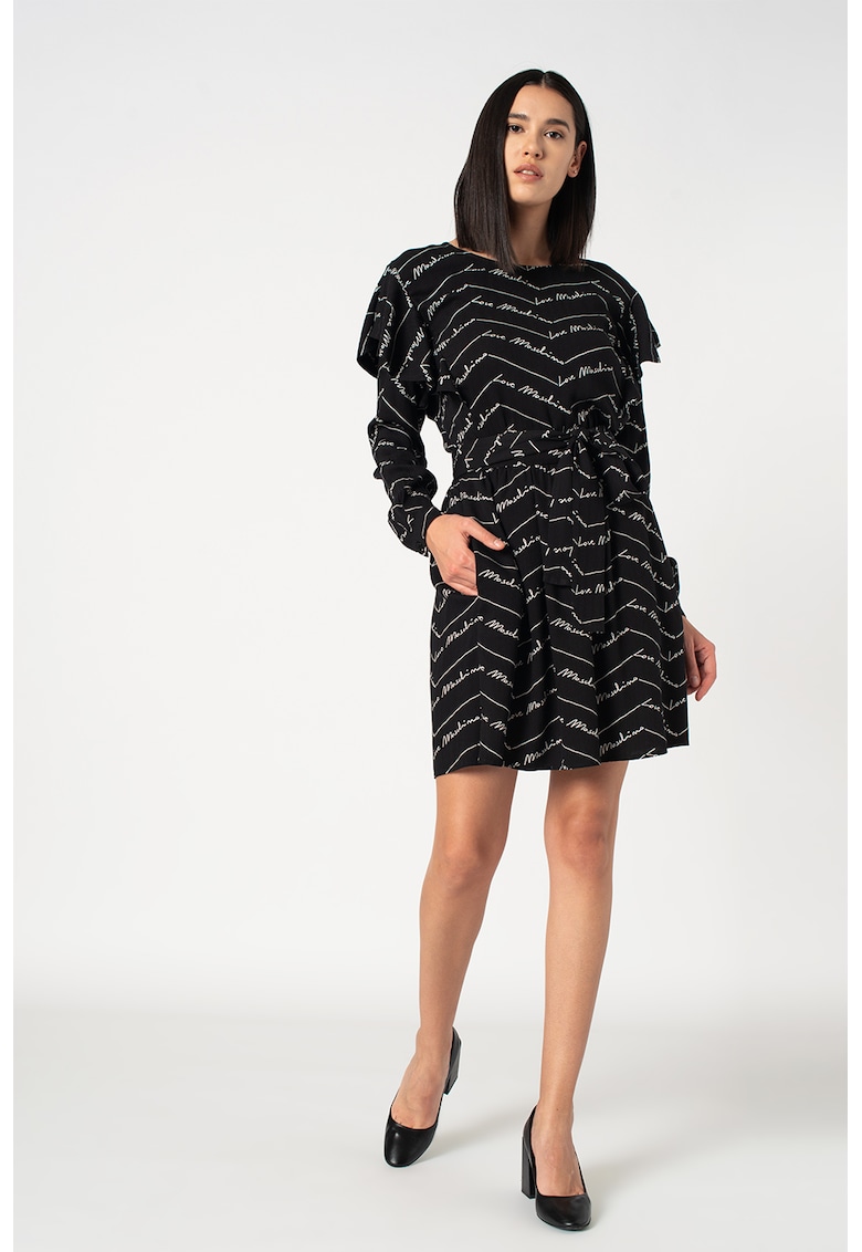 Rochie mini cu imprimeu si volane