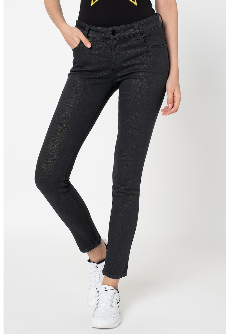 Blugi skinny cu particule stralucitoare