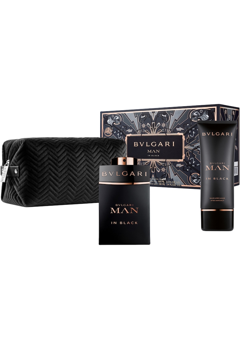 Set Man in Black - Barbati: Apa de Parfum - 100 mll + Balsam After shave - 100 ml + Geanta