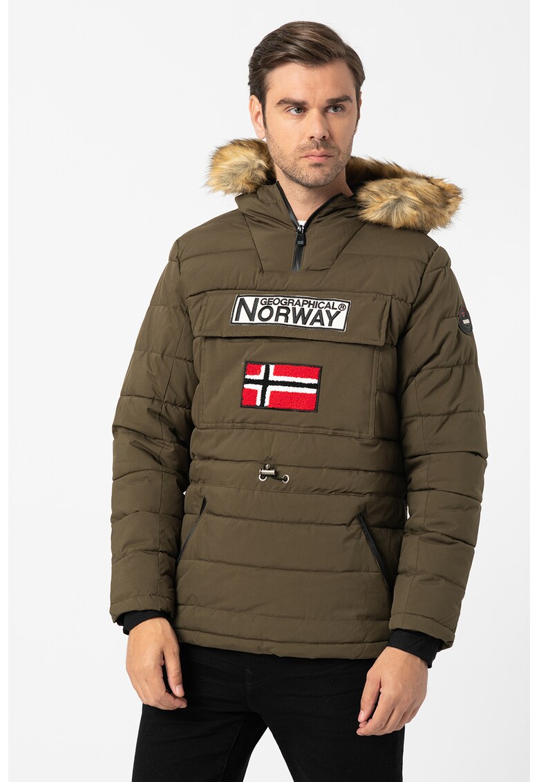 Geographical Norway Подплатено зимно яке Coconut с еко пух цвят: червен - черен