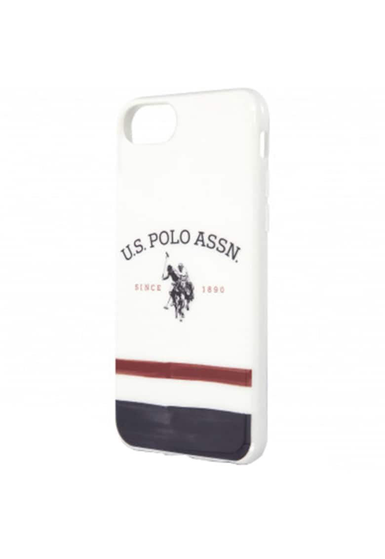 Husa de protectie US Polo Tricolor Blurred pentru iPhone 7/8/SE 2 - White