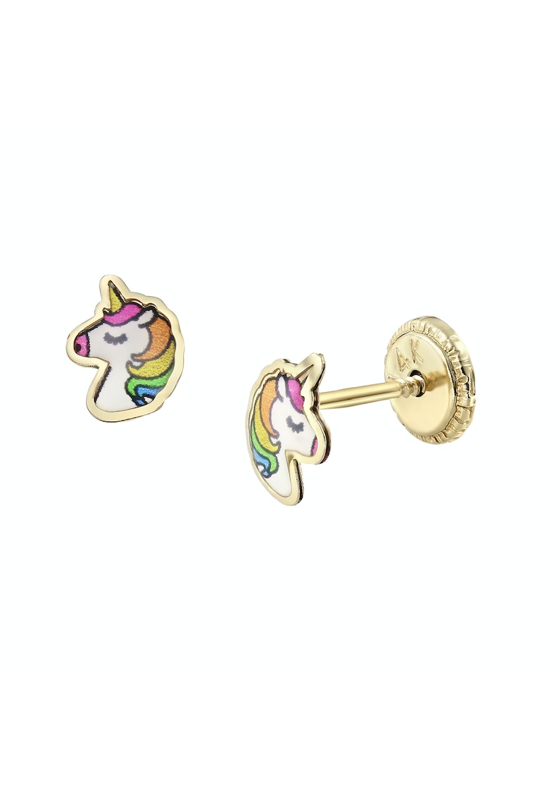 Cercei unicorni mici aur 14K