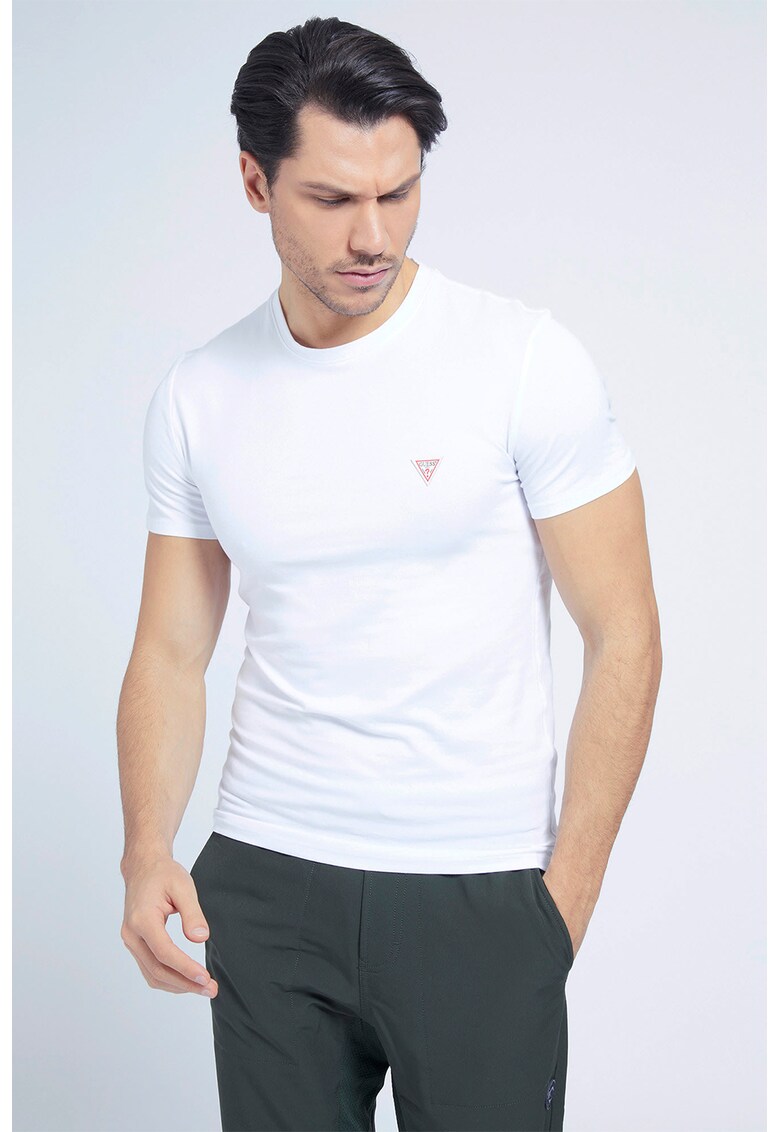 Tricou super slim fit cu aplicatie logo pe piept