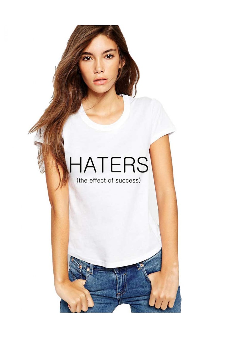 Tricou dama alb - HATERS