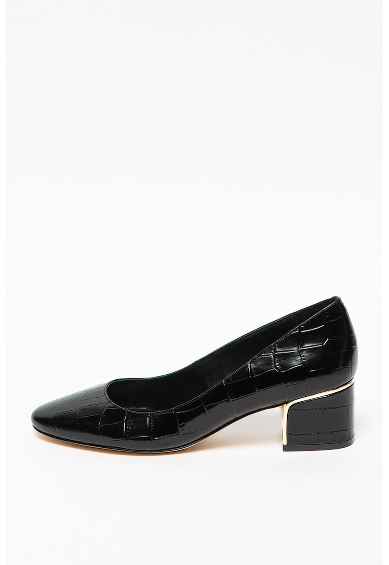 Pantofi din piele cu aspect de piele de crocodil Lana