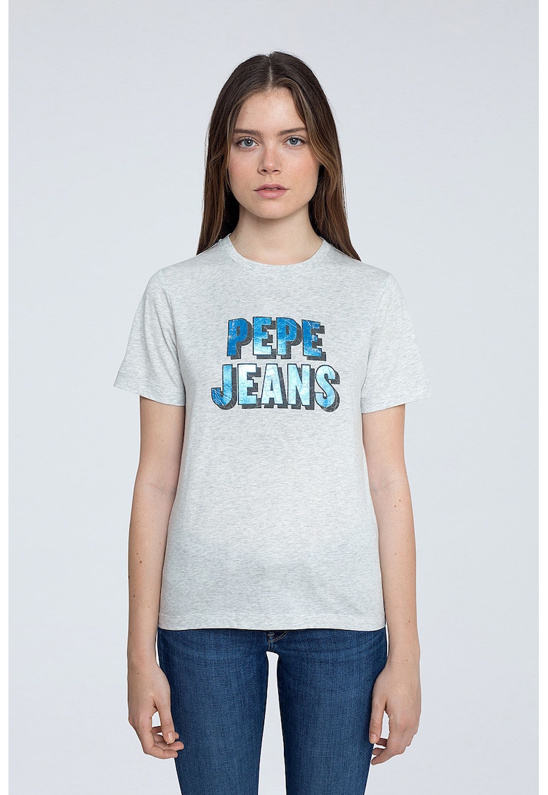 Блуза с овално деколте и лого Pepe Jeans London