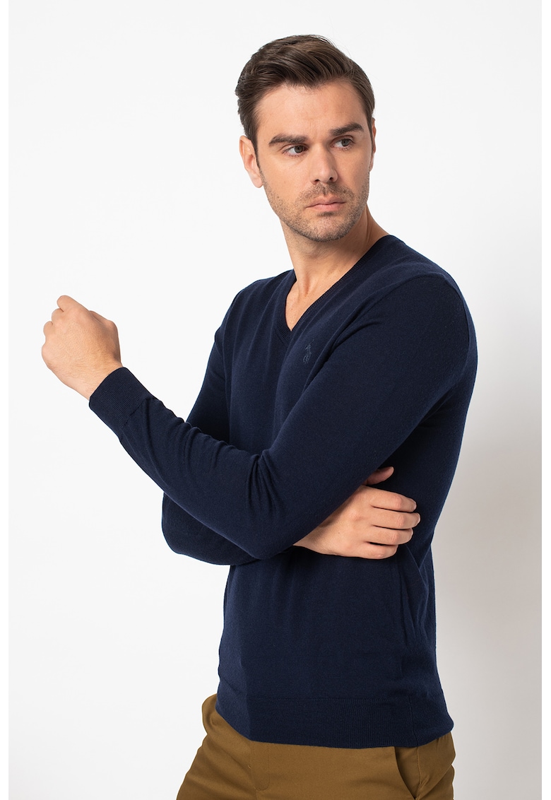 Pulover slim fit din lana merino