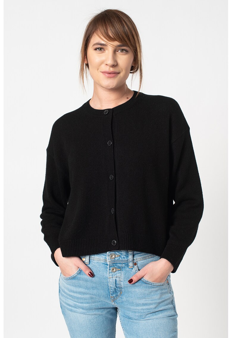 Cardigan din amestec de lana alpaca - cu nasturi