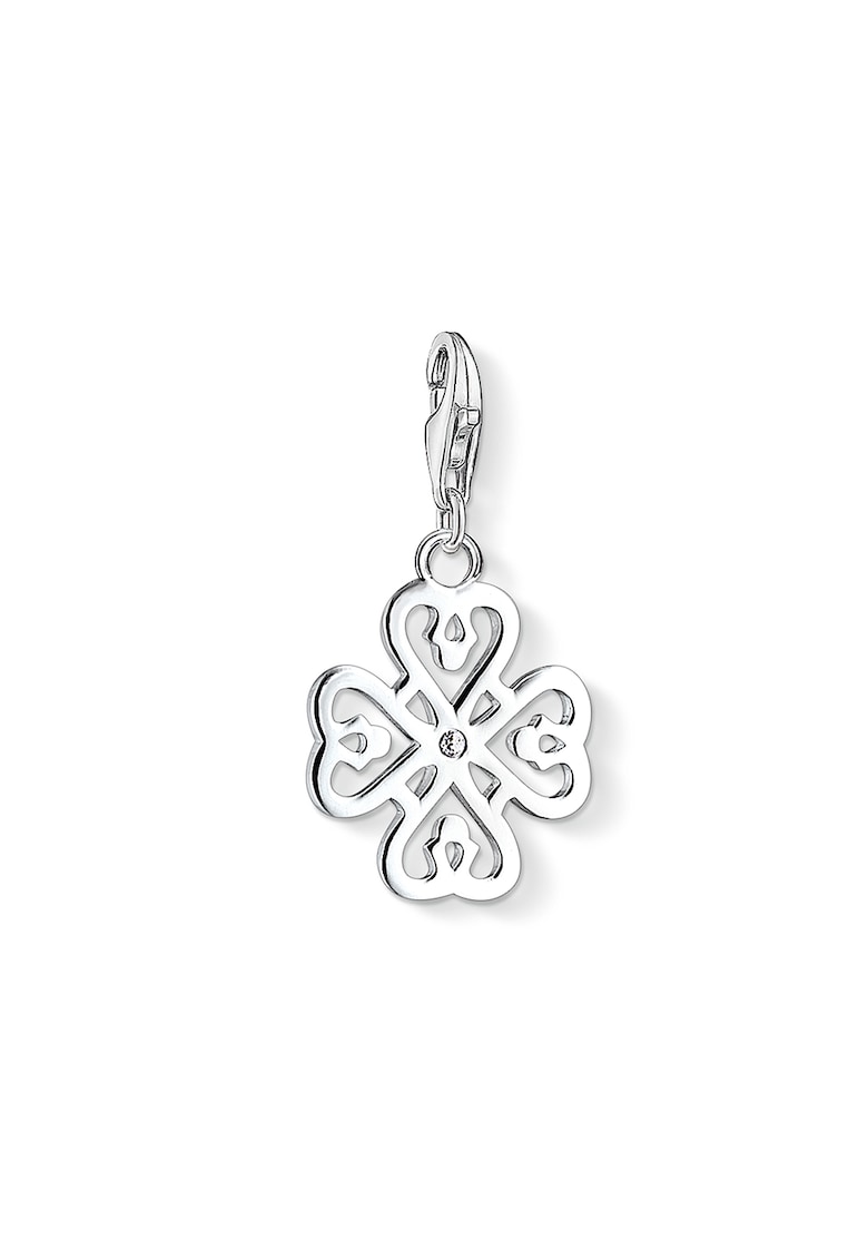 Talisman in forma de trifoi de argint 925 cu zirconia