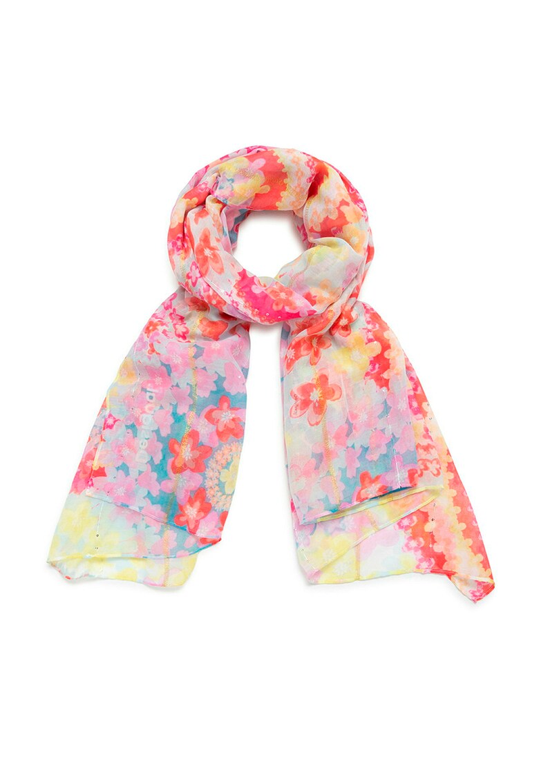 Esarfa cu model geometric si floral