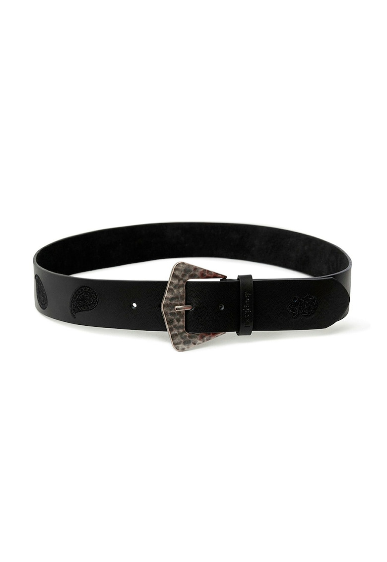 Curea din piele lacuita cu motive paisley