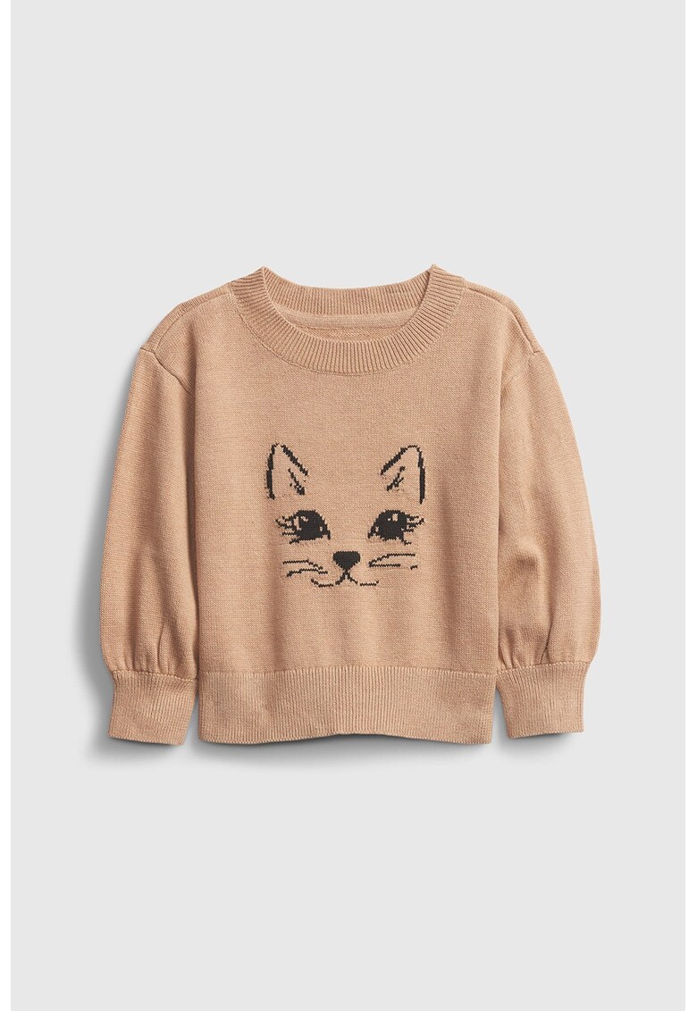 Pulover tricotat fin cu decolteu la baza gatului